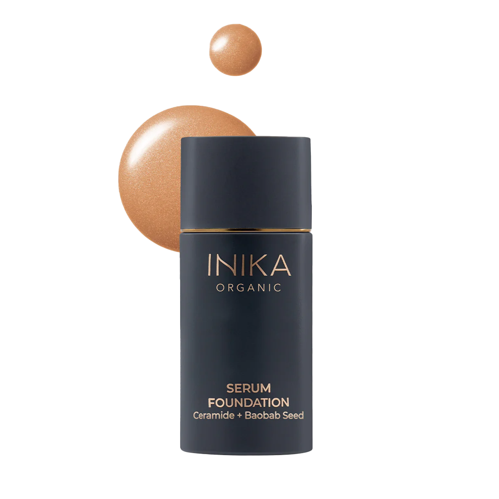 Inika Organic Serum Foundation, volledig vegan met ceramide en baobab seed in de #kleur_gratitude