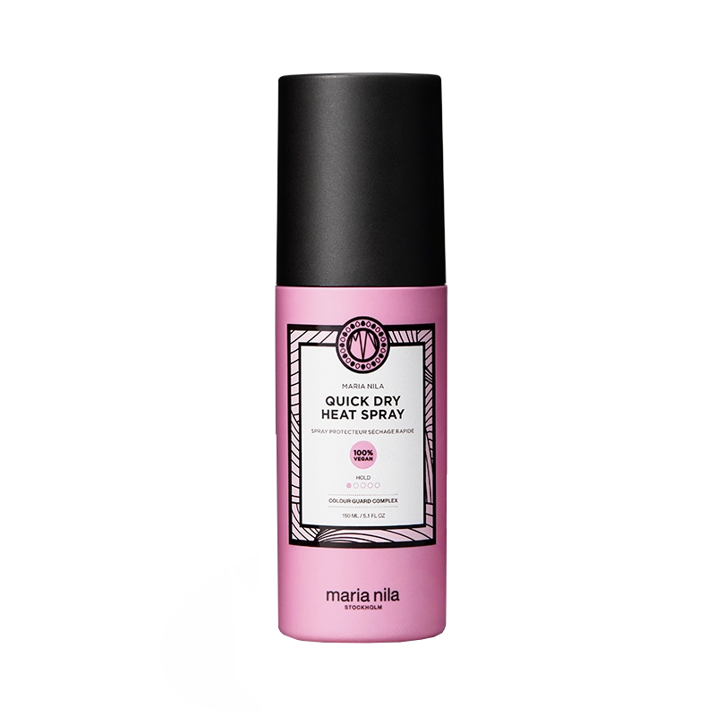 Maria Nila True soft conditioner. Head & Head Heal shampoo & Haarmasker. En de Maria Nila Quick Dry heatspray. Allemaal volledig vegan, clean, duurzaam & dierproefvrij.