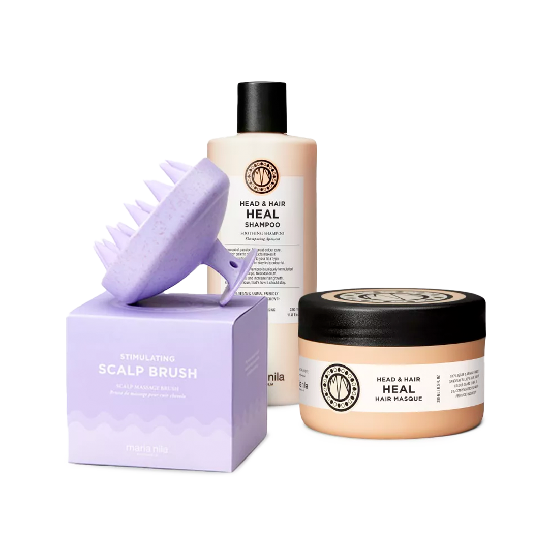 Head & Hair Heal Set: Shampoo & Masque + Gratis Scalp Brush