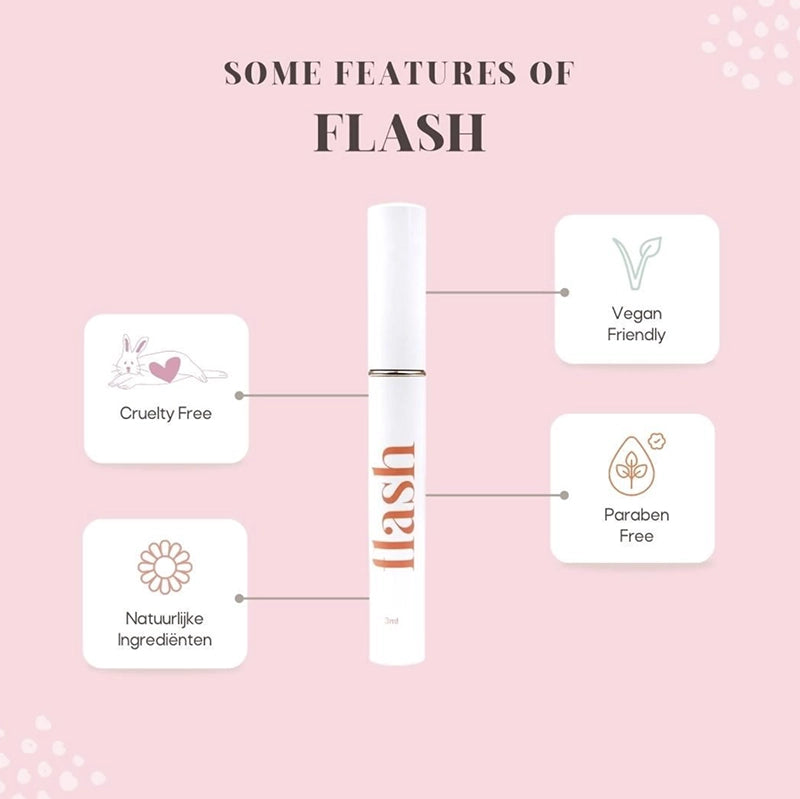 Célie Beauty heeft het diervriendelijke wimperserum FLASH geïntroduceerd, dat veilig is voor je wimpers en snel resultaat biedt. Je kunt na slechts één week al resultaat zien, en na drie maanden dagelijks gebruik heb je het beste resultaat bereikt: volle, mooie en gezonde wimpers voor de lange termijn. FLASH is eenvoudig in gebruik en kost slechts 10 seconden van je tijd. Bij Célie Beauty geloven ze in natuurlijke ingrediënten en daarom is FLASH parabeenvrij geproduceerd en 100% vegan en cruelty-free.