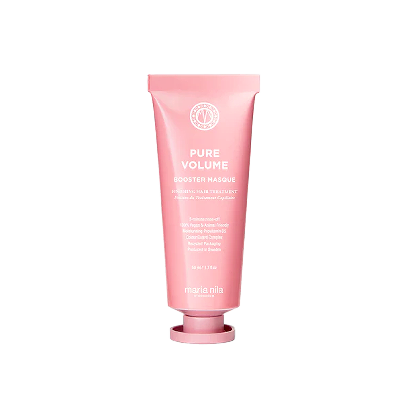 Pure Volume Booster Masque is een snelwerkende en diep voedende finishing treatment met Provitamine B5. Een heerlijk vegan masker die in slechts 3 minuten zachtheid en glans toevoegt aan fijn en dun haar zonder het te verzwaren.